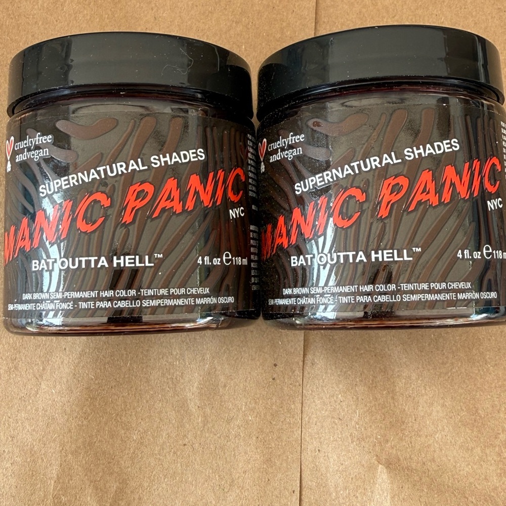 2x Manic Panic Bat Outta Hell Dark Brown Supernatural Shades Hair Color 4oz New